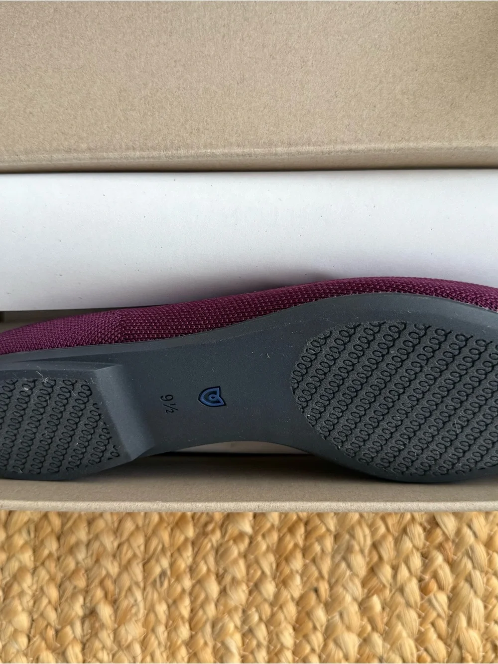 Rothy's Pointed Knit Flats in Plum with Blue Trim - Picture 10 of 10